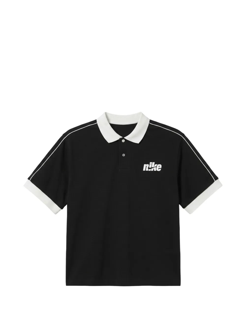Nike logo-print piped polo shirt - Nero