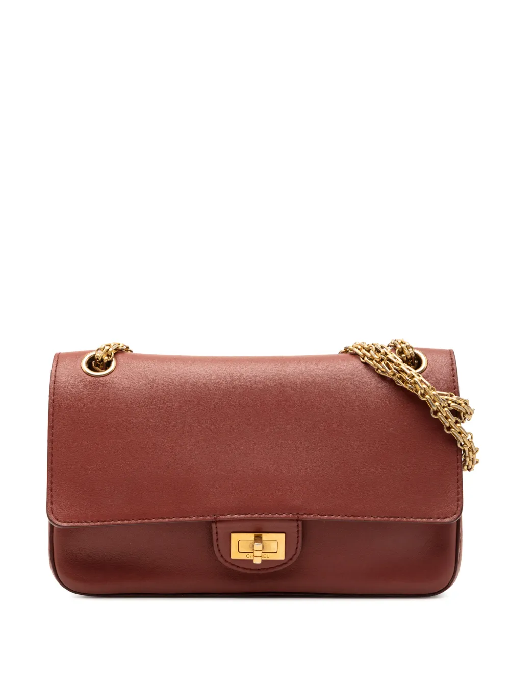 CHANEL Pre-Owned 2016-2017 Calfskin Reissue 2.55 Nude Double Flap 225 shoulder bag - Rosso