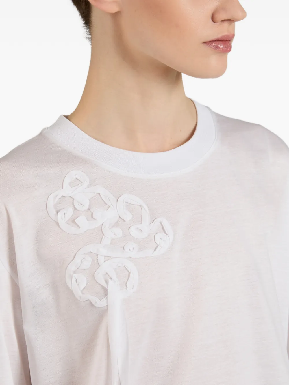 slowear T-shirt met geborduurde bloemen Wit