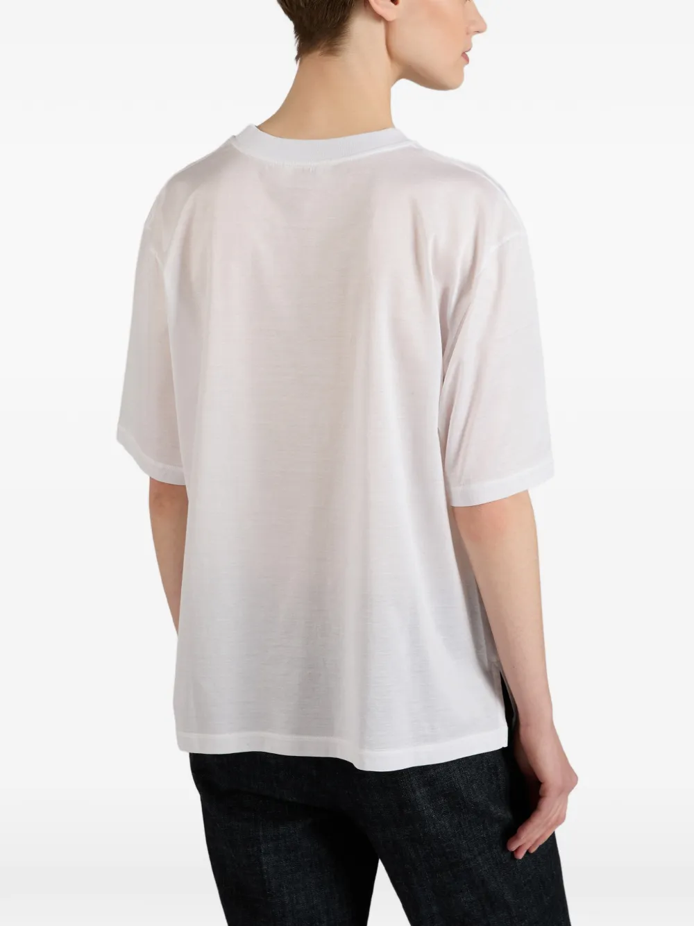 slowear T-shirt met geborduurde bloemen Wit
