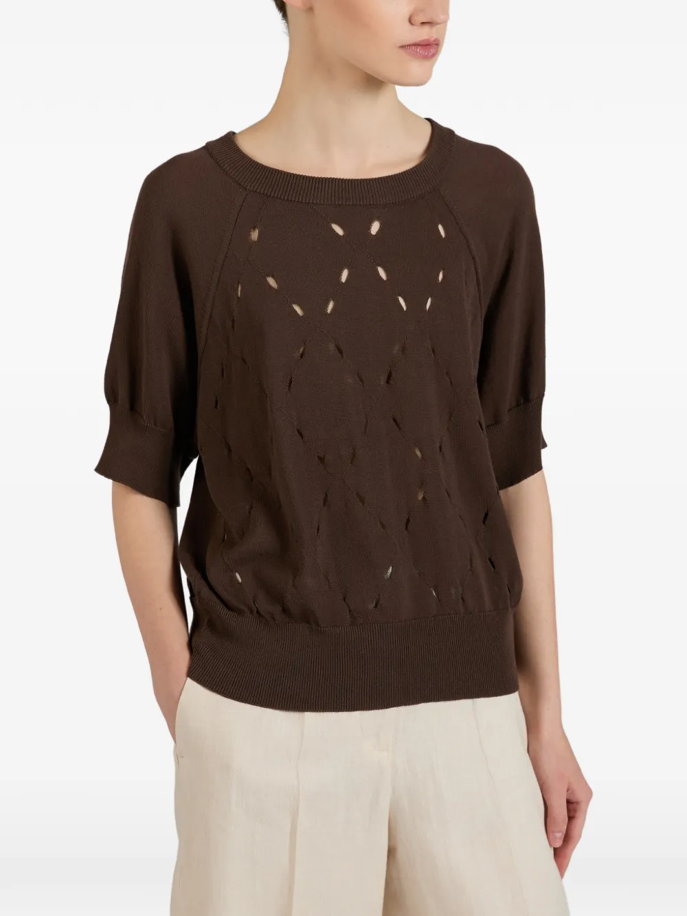  Slowear Pull à Losanges - Marron 