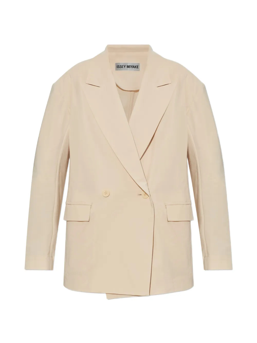 Issey Miyake Looped double-breasted blazer - Toni neutri