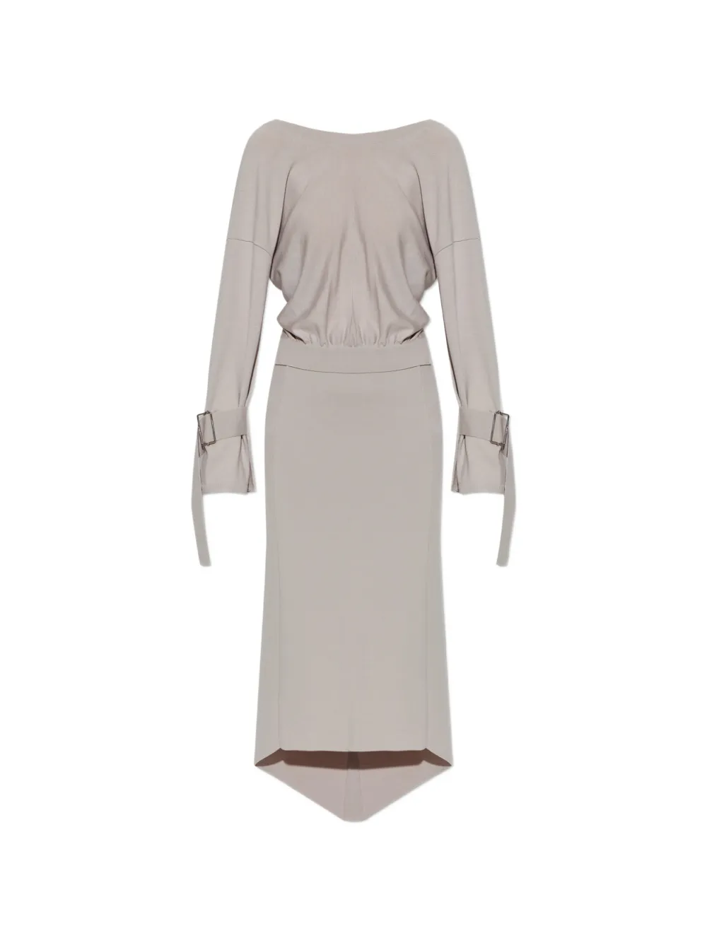 Lanvin buckled-cuff self-tie maxi dress - Grey