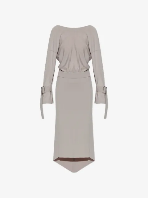 Lanvin buckled-cuff self-tie maxi dress
