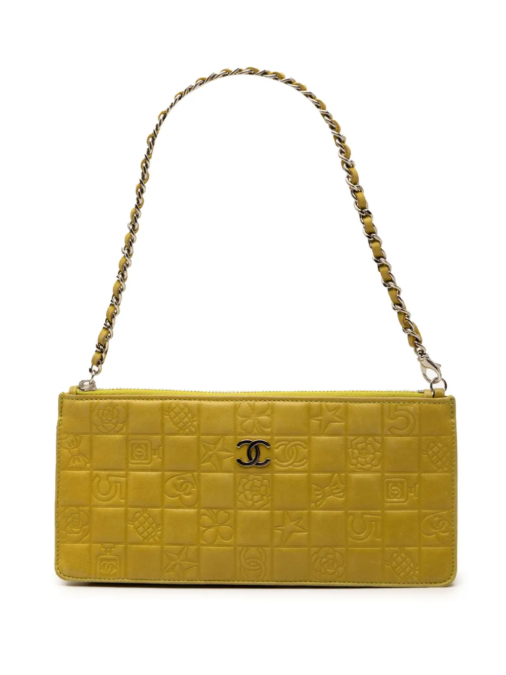 CHANEL Pre-Owned 2003-2004 Lambskin Precious Symbols Pochette shoulder bag - Giallo