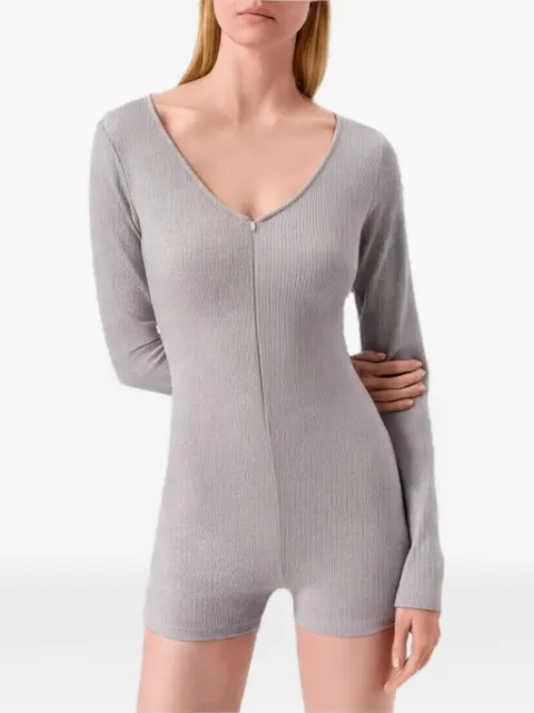 Alo Yoga ribbed long-sleeve playsuit