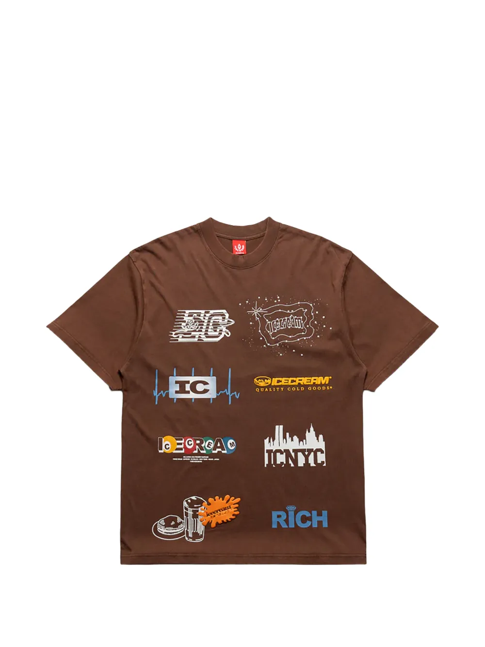 ICECREAM Rich graphic-print T-shirt - Braun