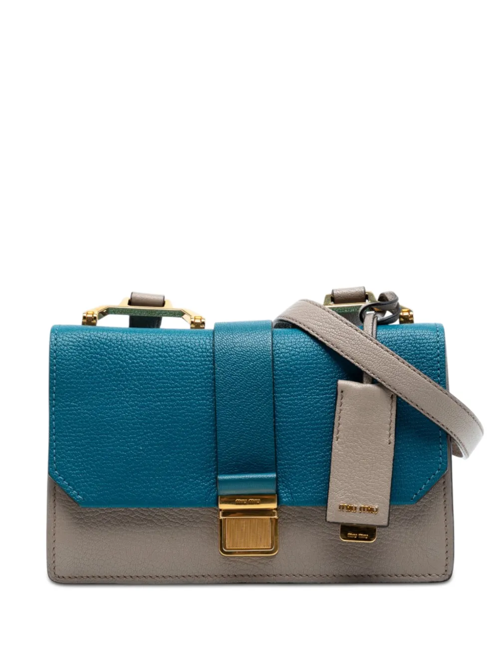Miu Miu Pre-Owned 2021-2025 Bicolor Goatskin Madras crossbody bag - Blu