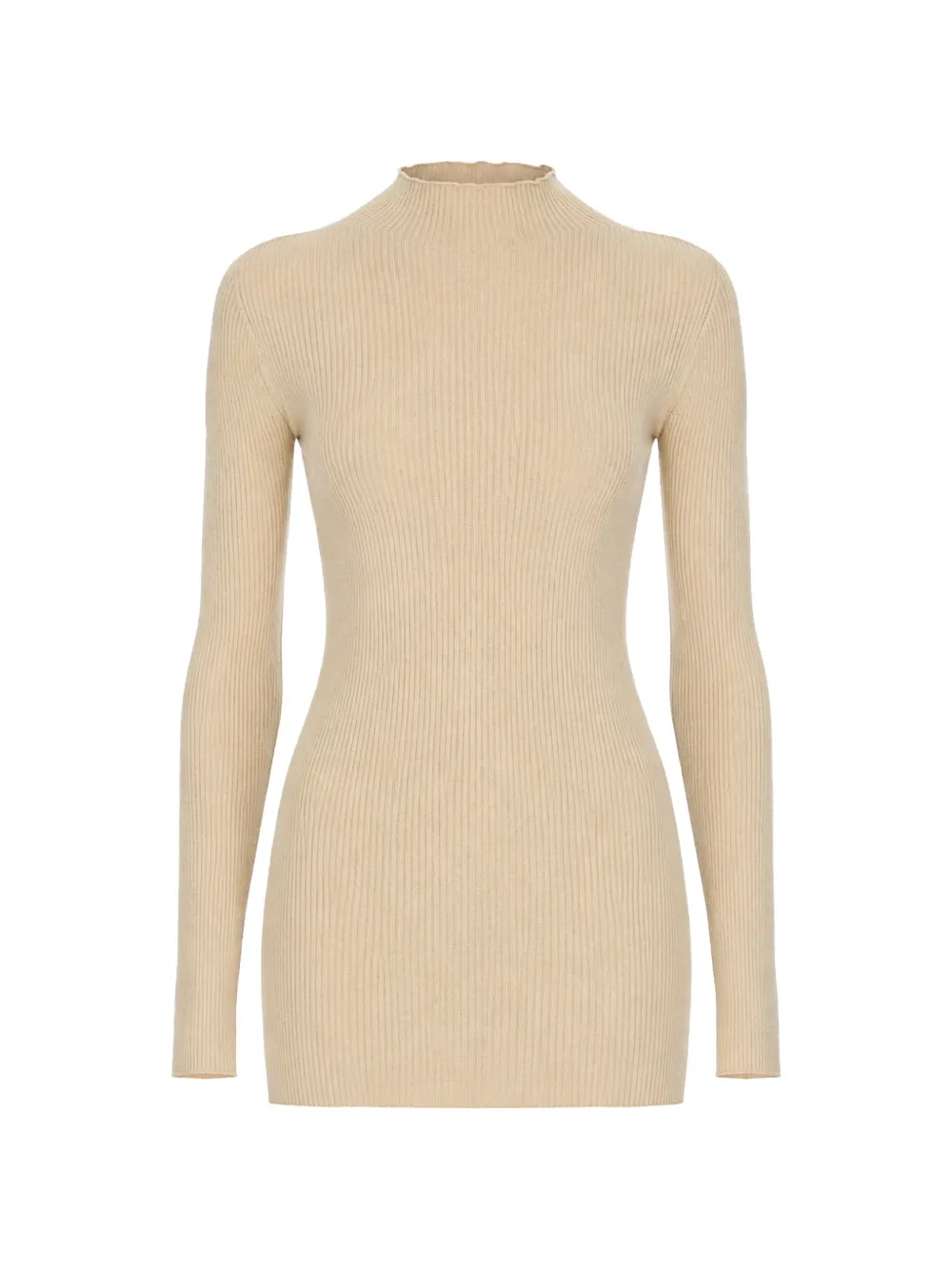Rick Owens ribbed-knit high-neck sweater - Toni neutri