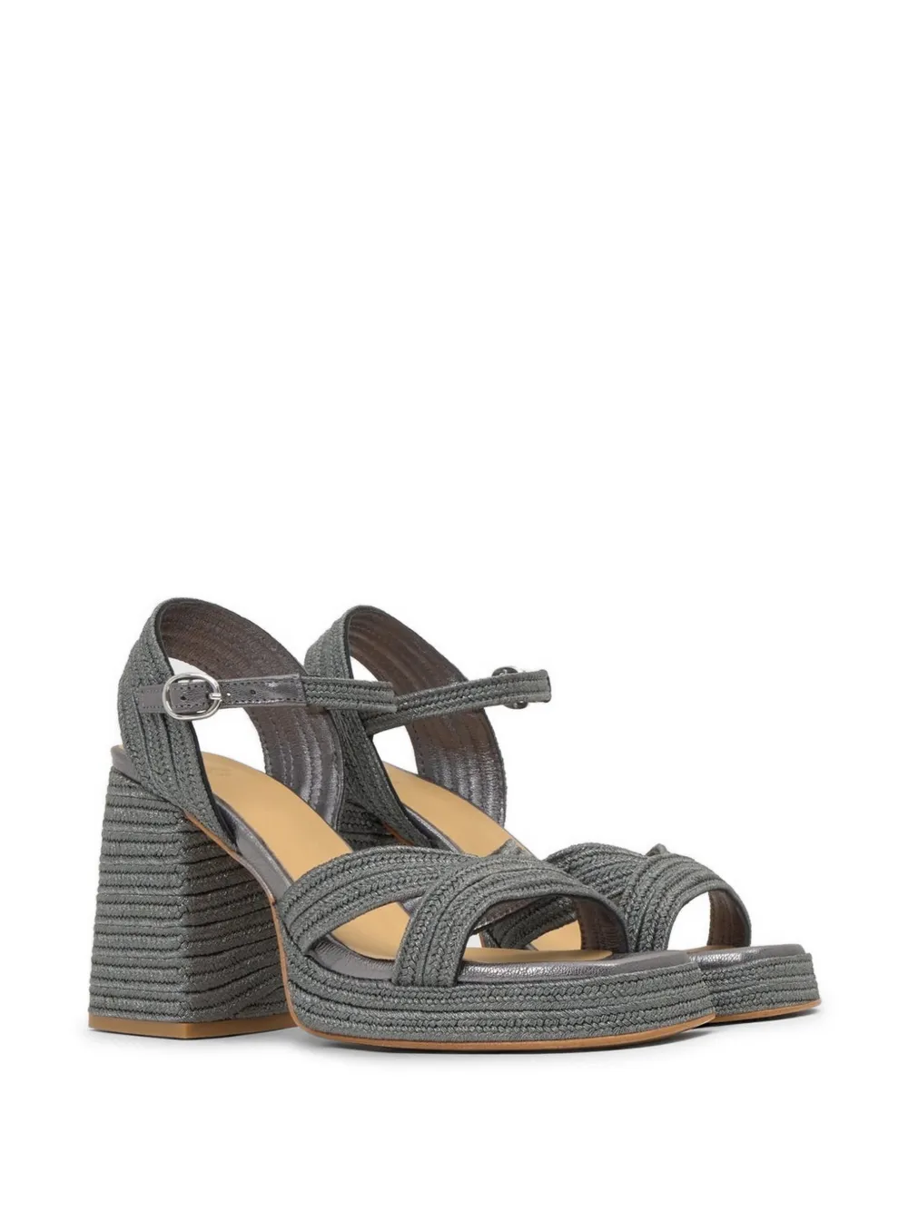 Castañer Vale braided platform sandals Grijs
