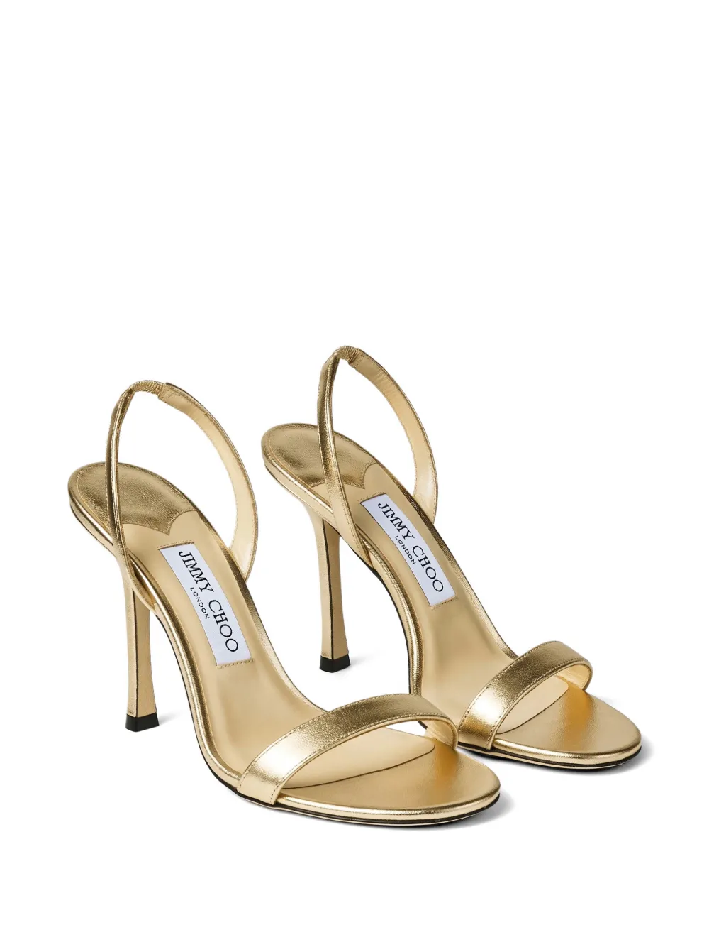 Jimmy Choo Jenn leather heeled sandals Goud