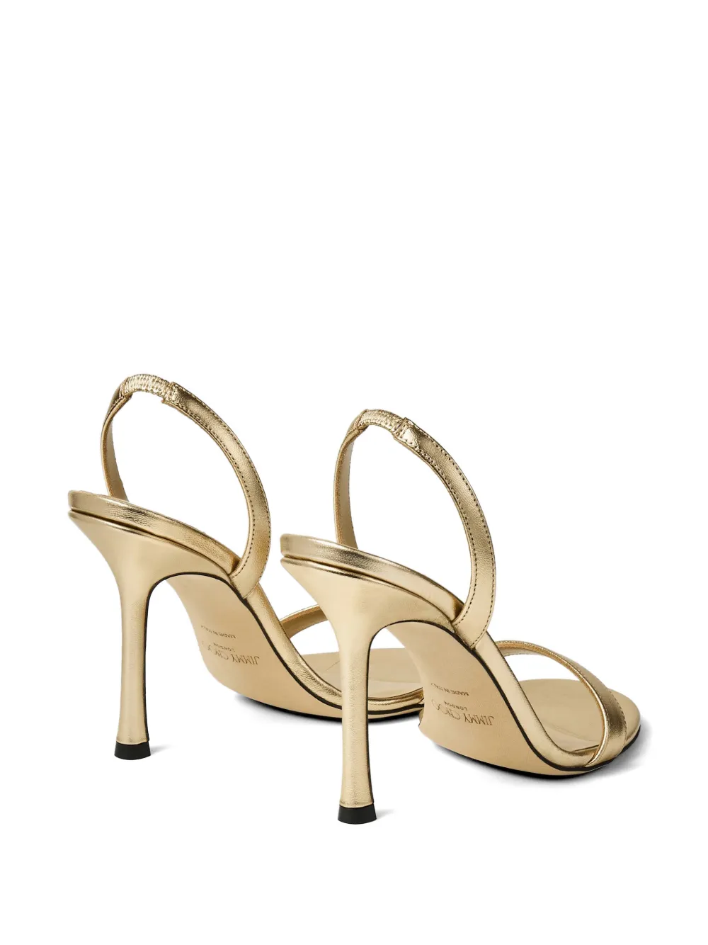 Jimmy Choo Jenn leather heeled sandals Goud