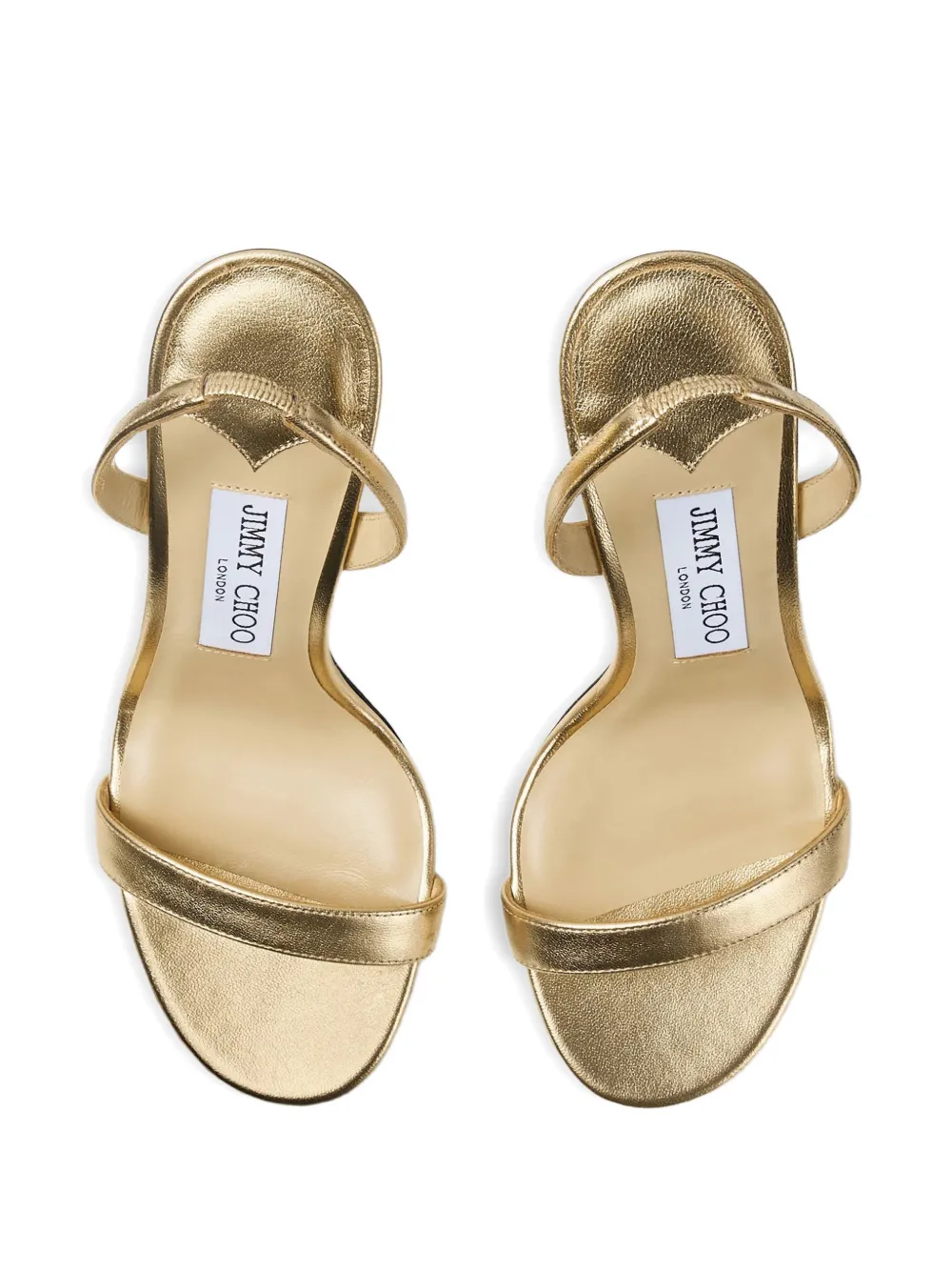 Jimmy Choo Jenn leather heeled sandals Goud