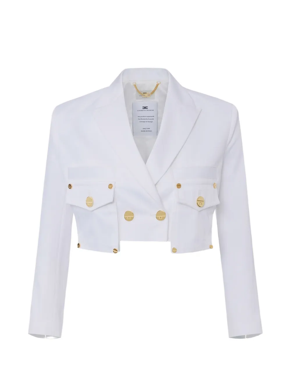 Elisabetta Franchi chest-pocket double-breasted blazer - Weiß