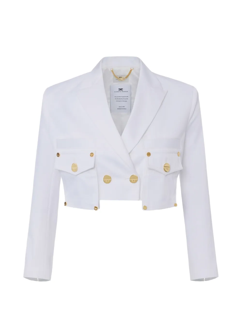 Elisabetta Franchi chest-pocket double-breasted blazer - Bianco