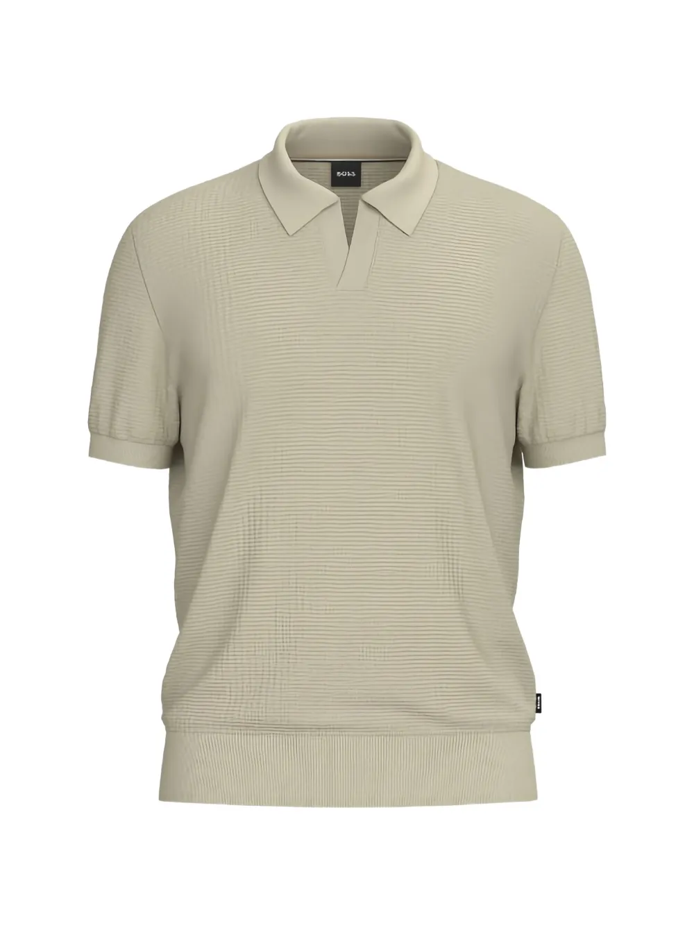 BOSS waffle-knit polo-collar T-shirt - Toni neutri