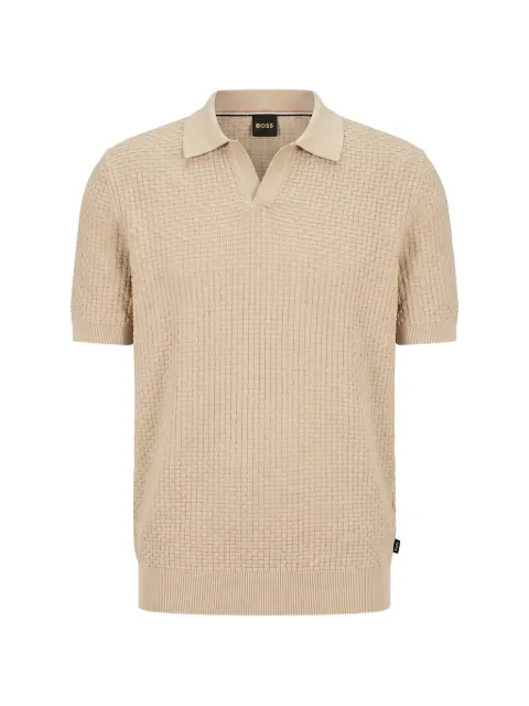 BOSS H-Natalo waffle-knit polo shirt