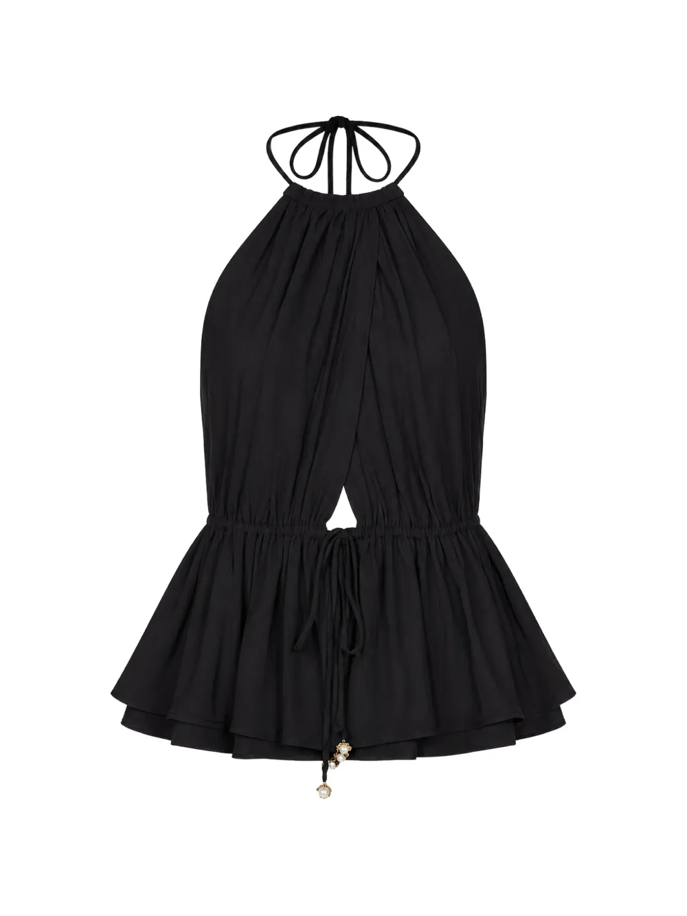 Taylor halterneck peplum top - Nero