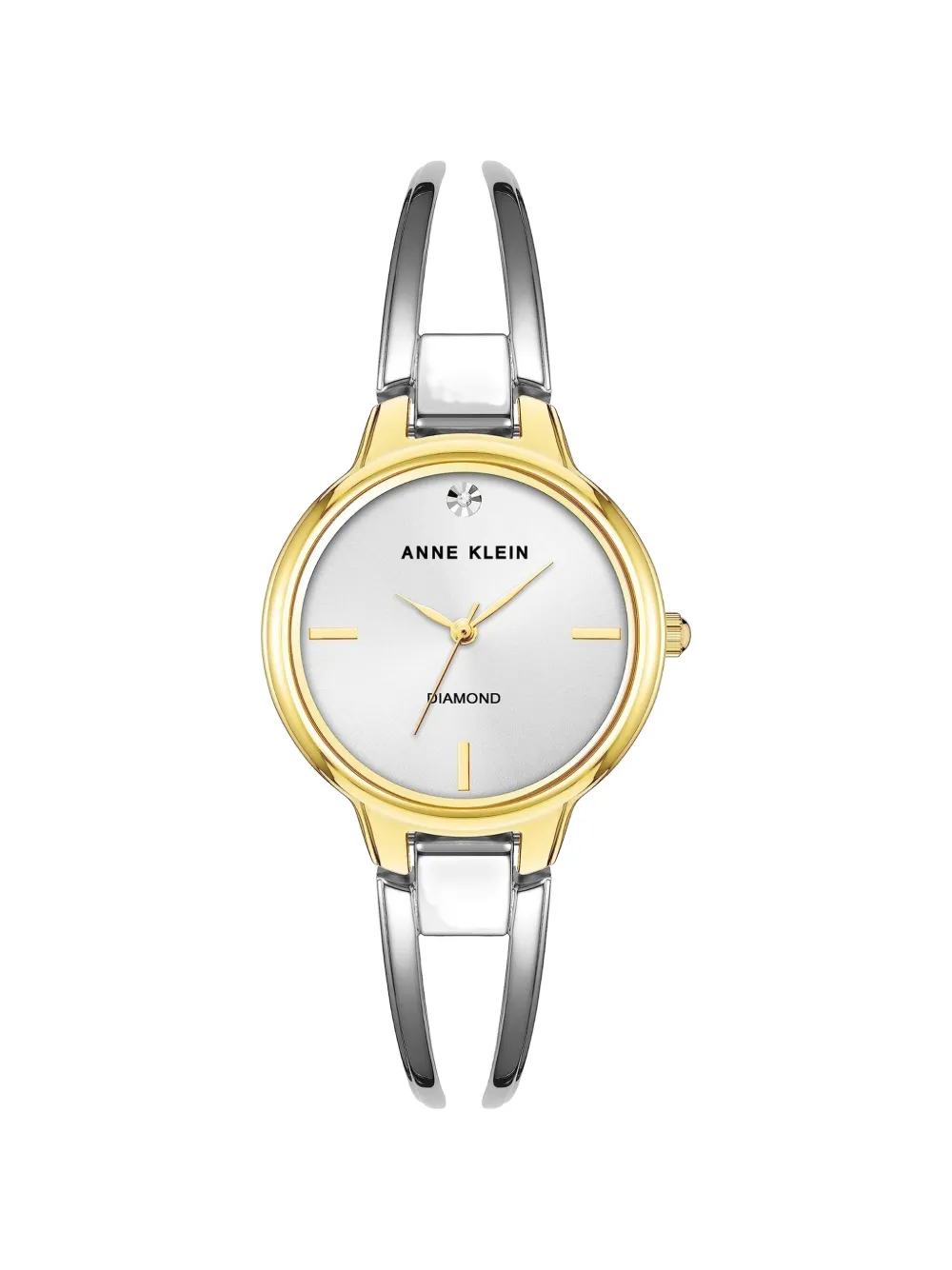 Anne Klein Diamond-accented Bangle 30mm Watch In White