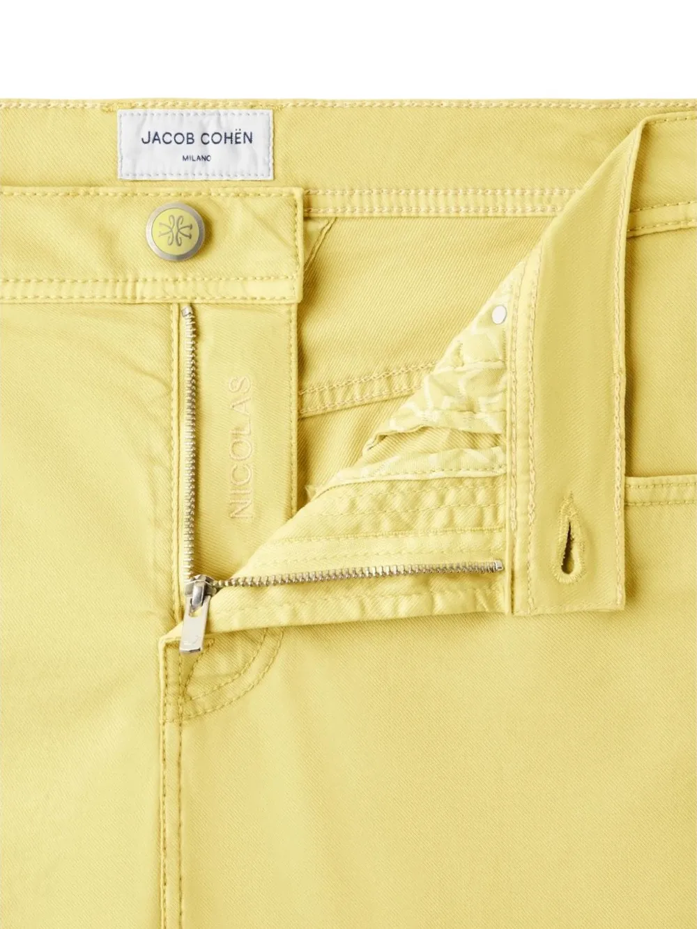Jacob Cohën Nicolas skinny denim shorts Geel