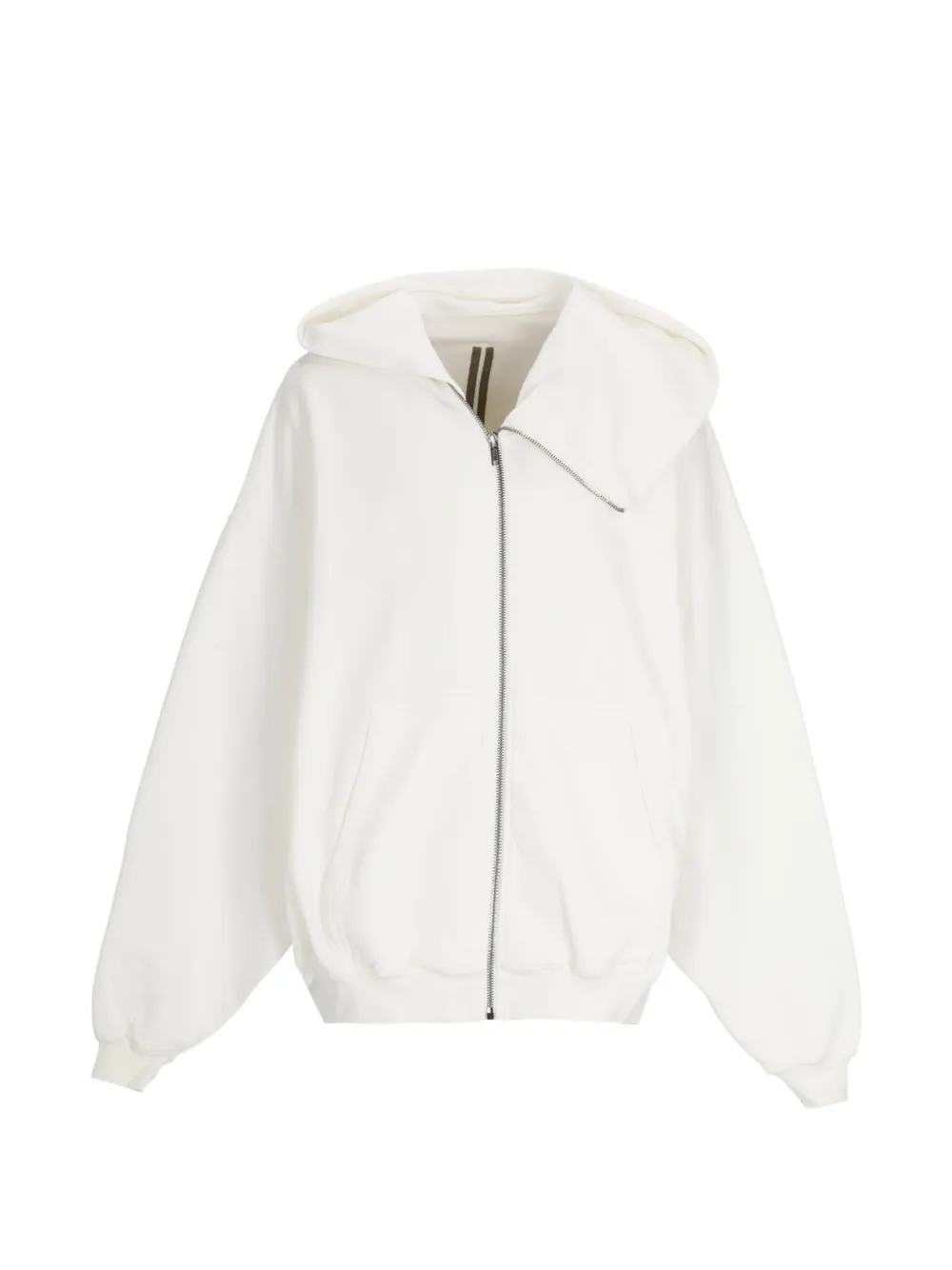 Rick Owens DRKSHDW MOUNTAIN HUN asymmetric-zip hoodie - White