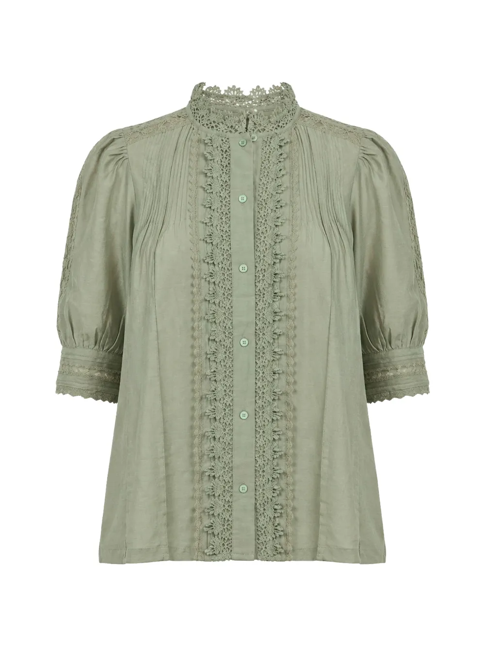 Vanessa Bruno lace-trim blouse - Green