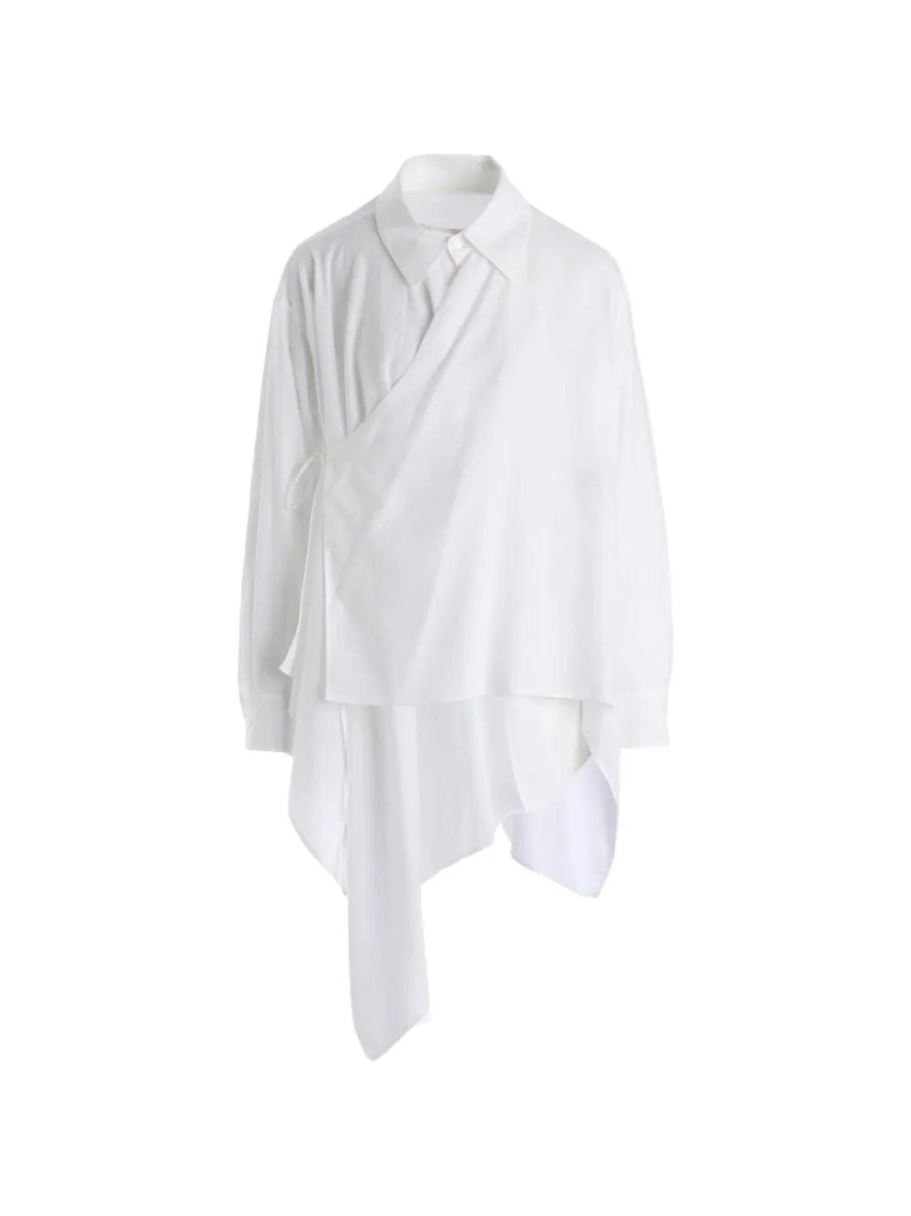 Yohji Yamamoto asymmetric wrap shirt - Weiß