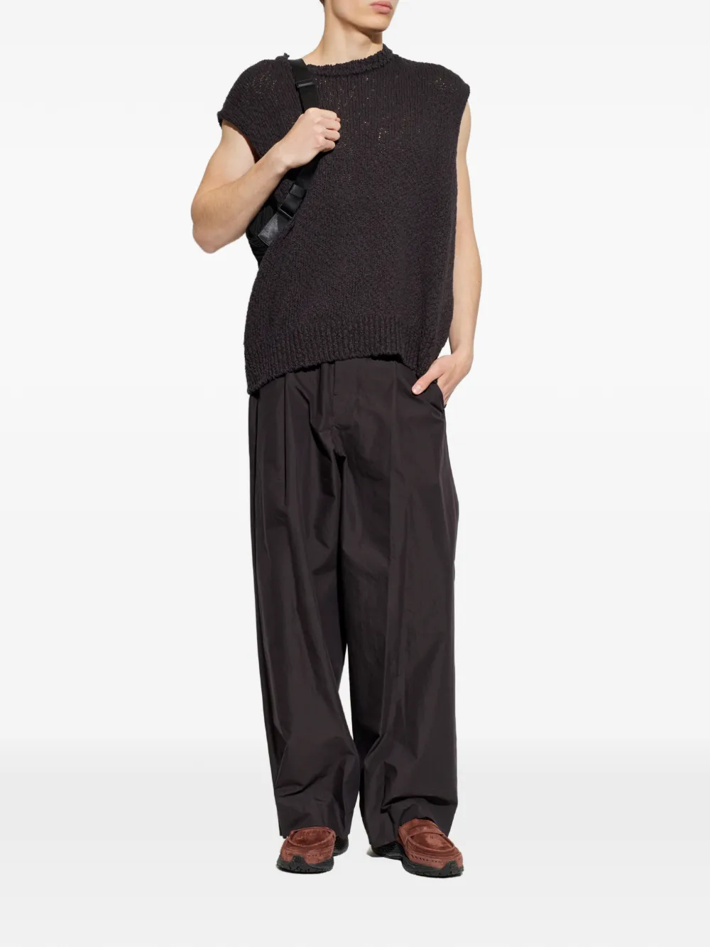 Homme Plissé Issey Miyake Broek met elastische taille Bruin
