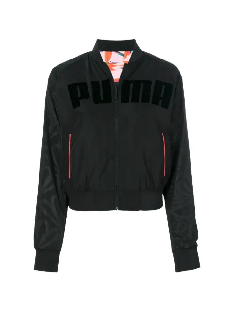 PUMA reversible logo-print bomber jacket