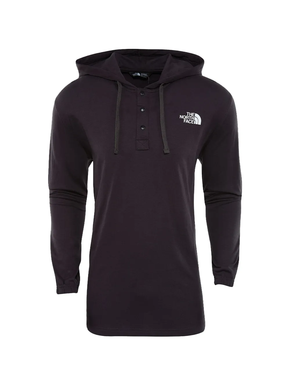 The North Face 로고 프린트 스냅 버튼 후디 | 블랙 | Image 1