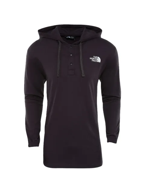 The North Face logo-print snap-button hoodie