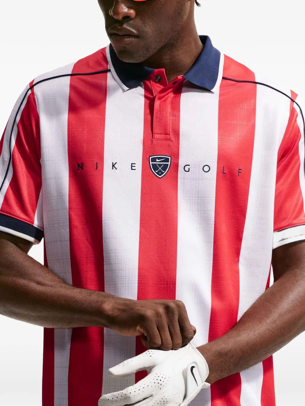 Nike Fairway gestreept poloshirt met korte mouwen Rood