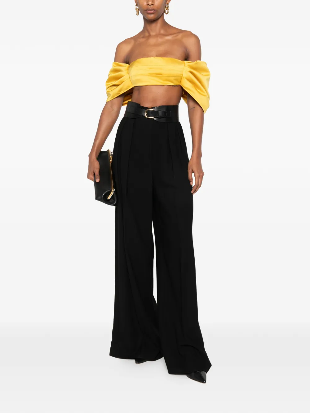 Elisabetta Franchi Off-shoulder top Geel