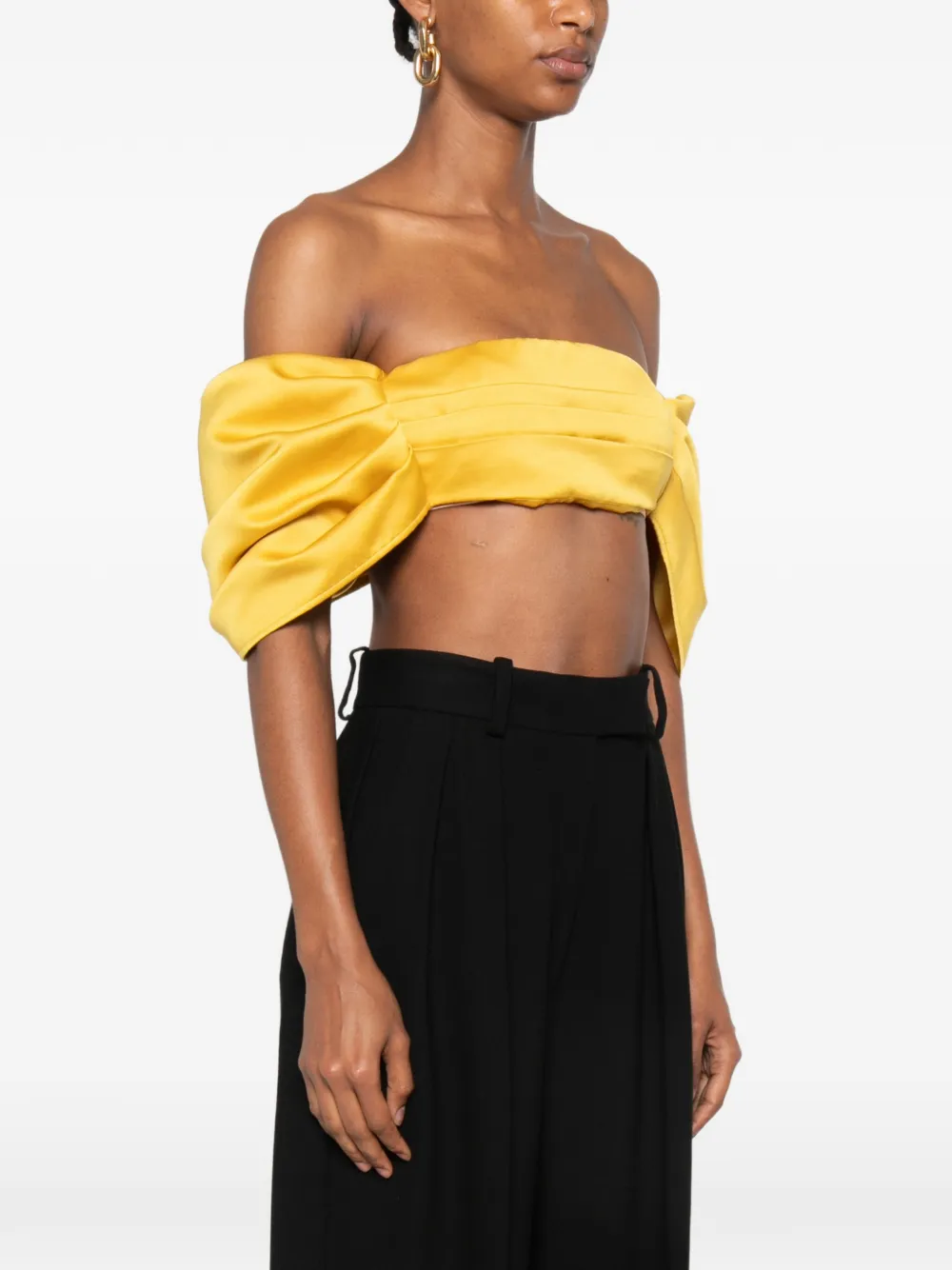 Elisabetta Franchi Off-shoulder top Geel
