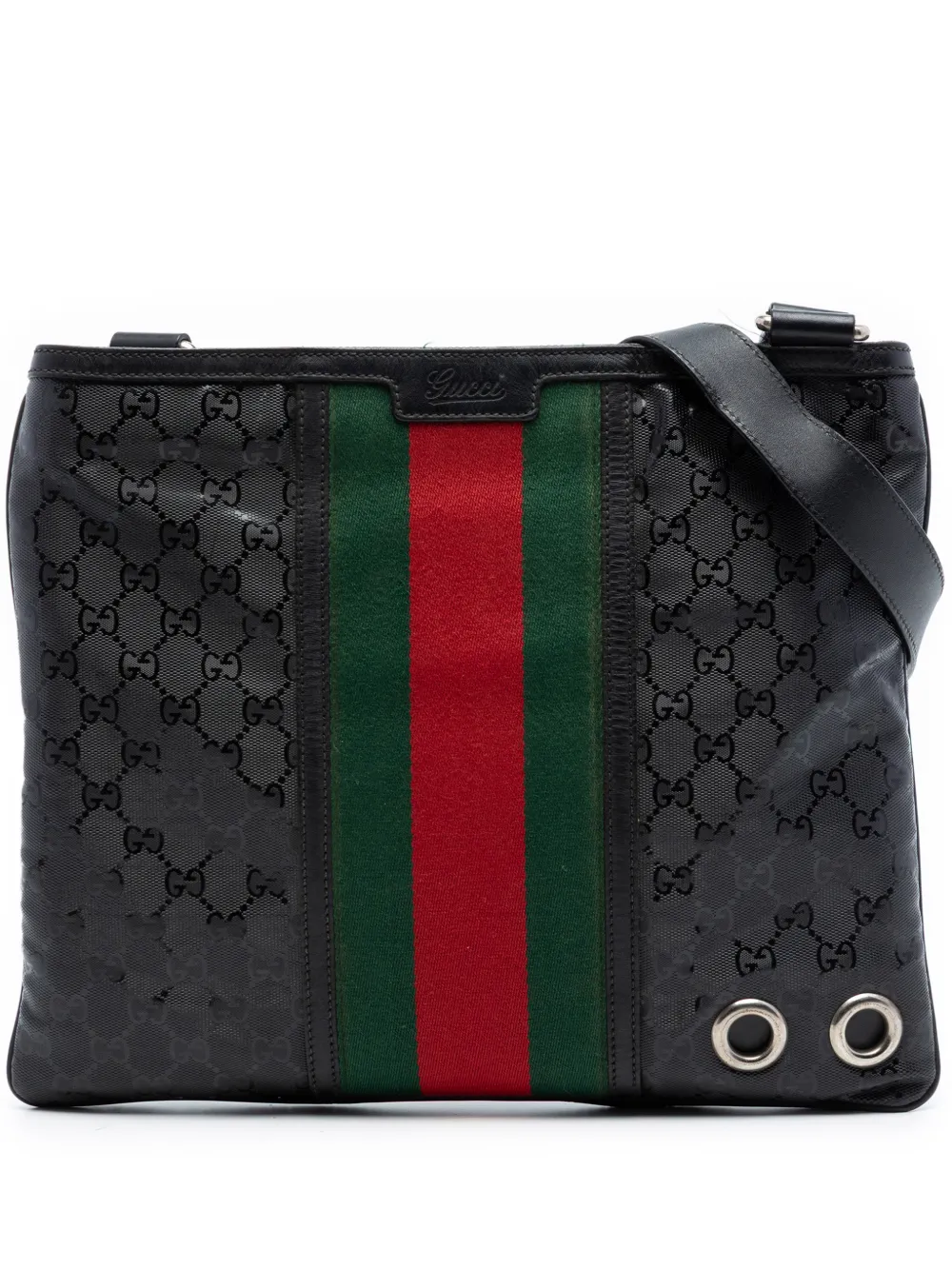 Gucci Pre-Owned 2016-2026 Fiat 500 Medium GG Imprime Web Messenger Bag crossbody bag - Nero