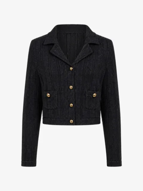 HEVRON Nanette pointelle-knit cardigan