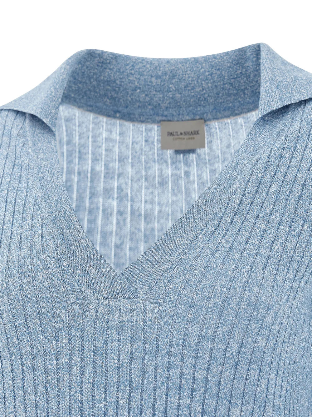 Paul & Shark Urukai ribgebreid T-shirt Blauw
