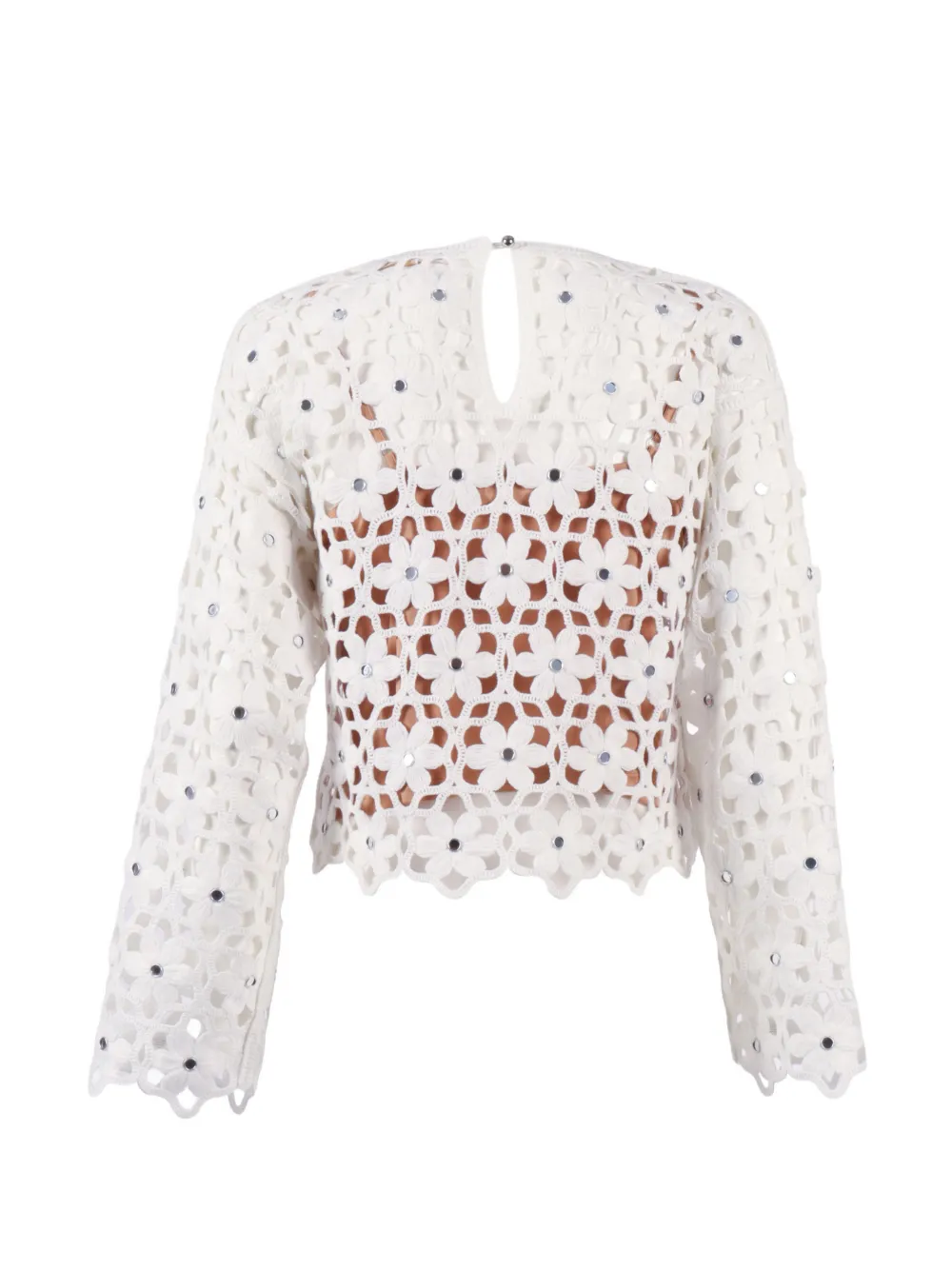 Michael Kors Gehaakte blouse met bloemenprint Wit