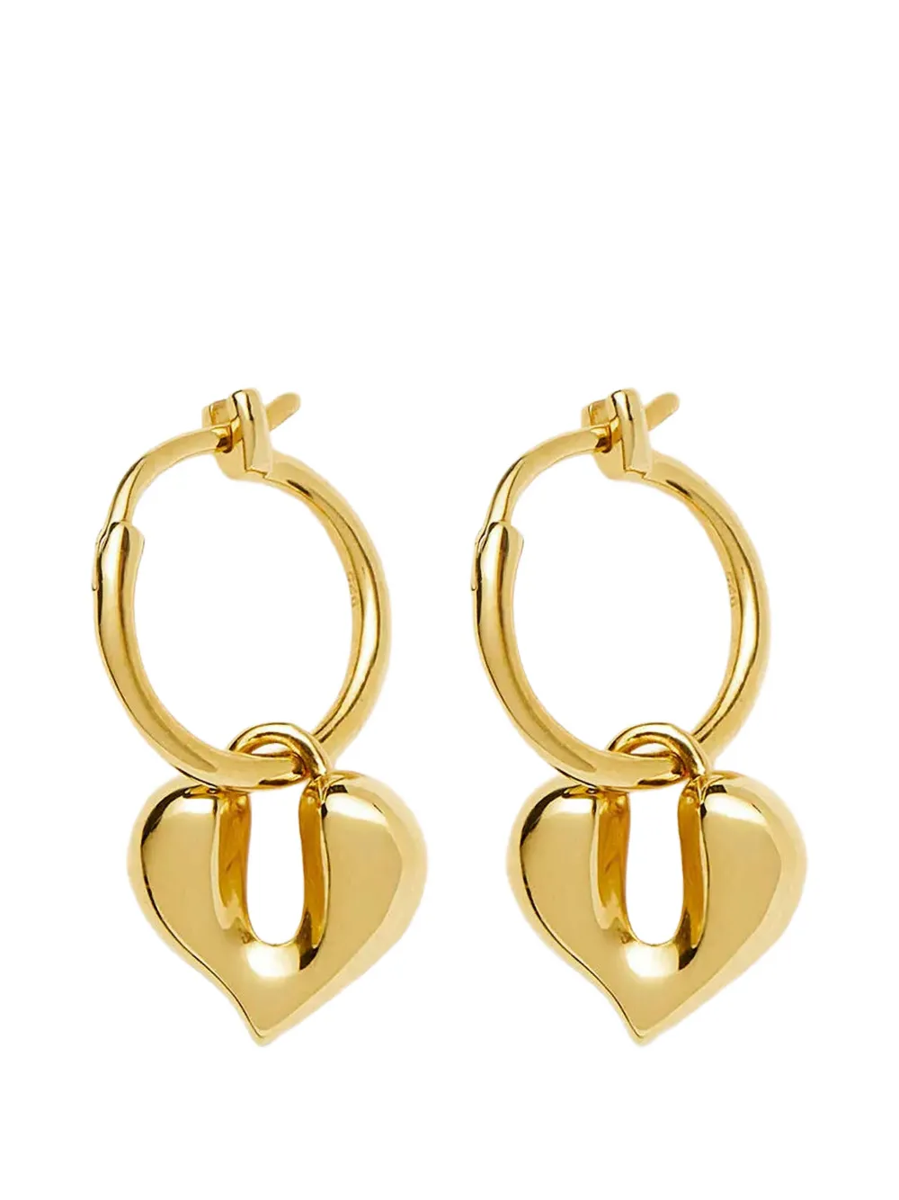 Missoma Molten heart-pendant hoop earrings - Oro