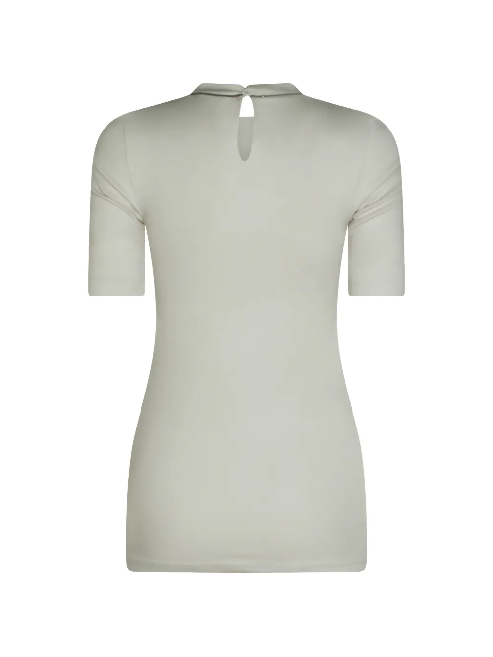 Brunello Cucinelli Ribgebreid T-shirt met monili afwerking Wit