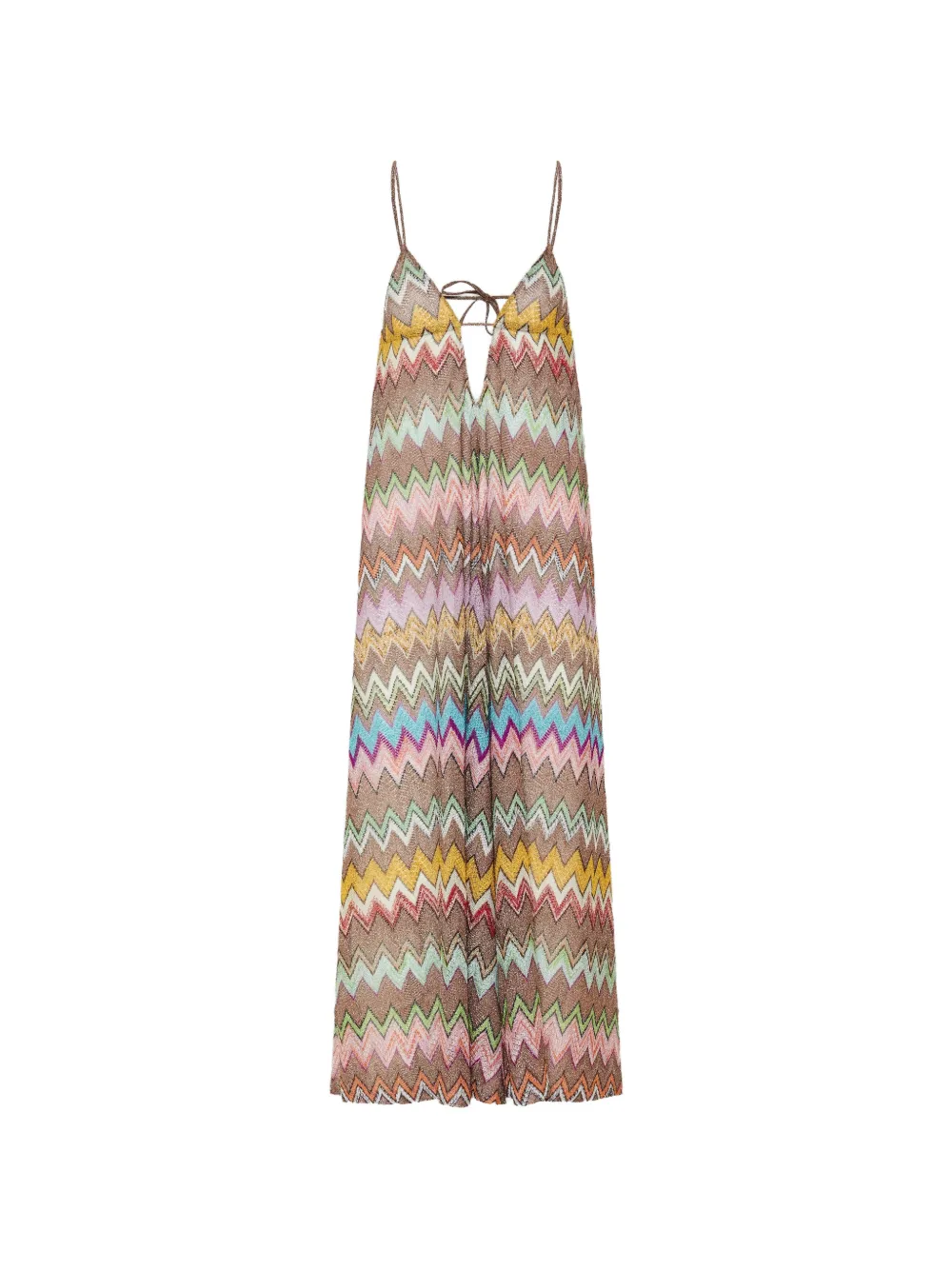 Missoni zigzag-knit backless dress - Brown