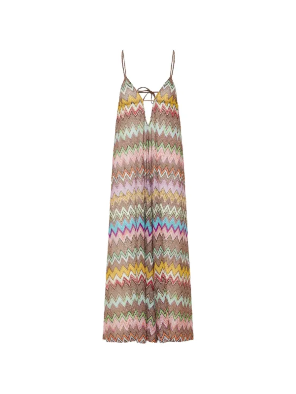 Missoni zigzag-knit Backless Dress | Brown | FARFETCH BH