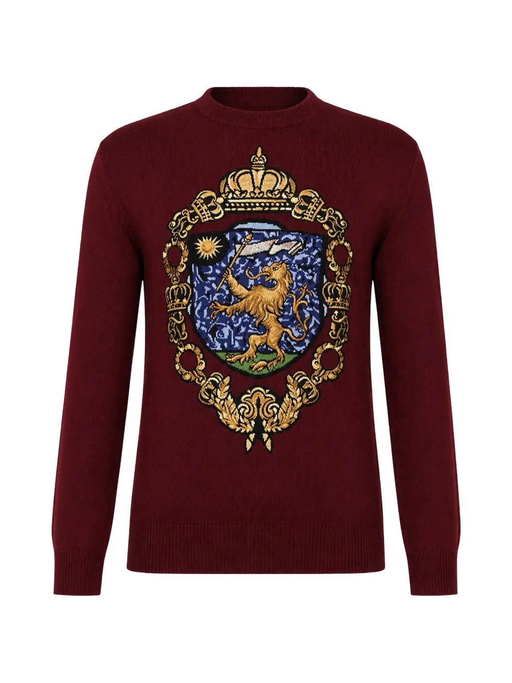 Dolce & Gabbana lion-crest embroidered sweater