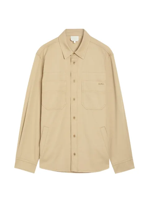 A.P.C. logo-embroidered shirt jacket