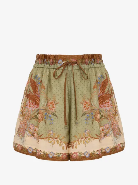ZIMMERMANN Indra floral-print silk shorts