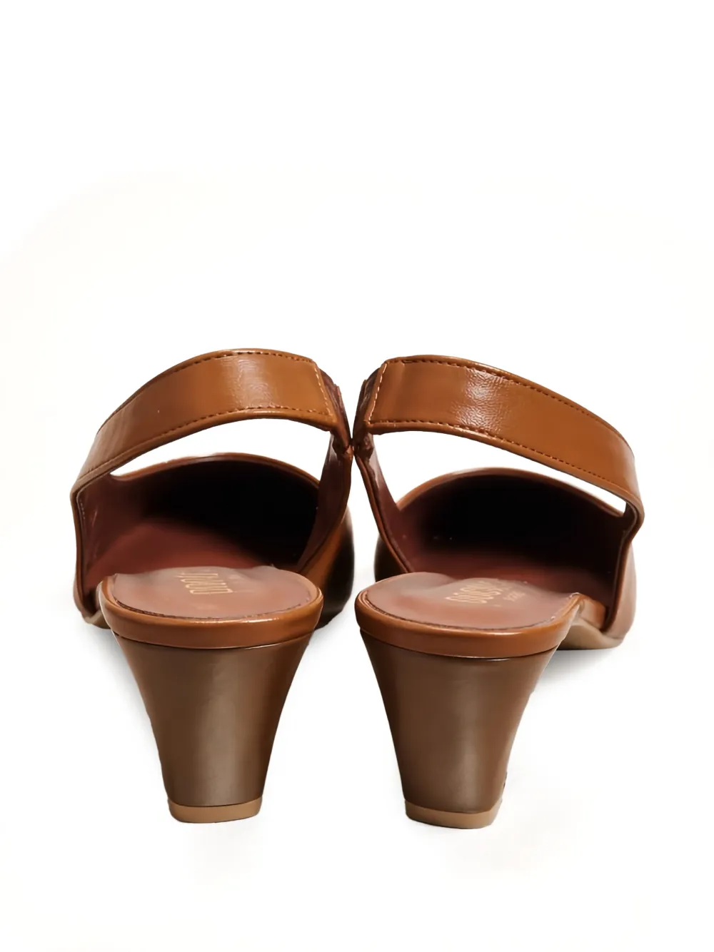 Poche Paris Slingback pumps met vierkante neus Bruin