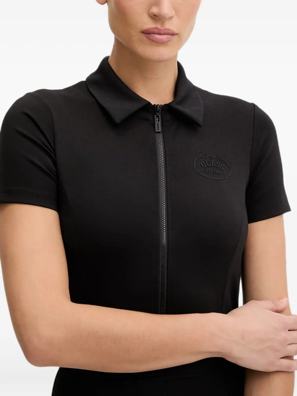 GUESS USA Annie short-sleeve jumpsuit Zwart