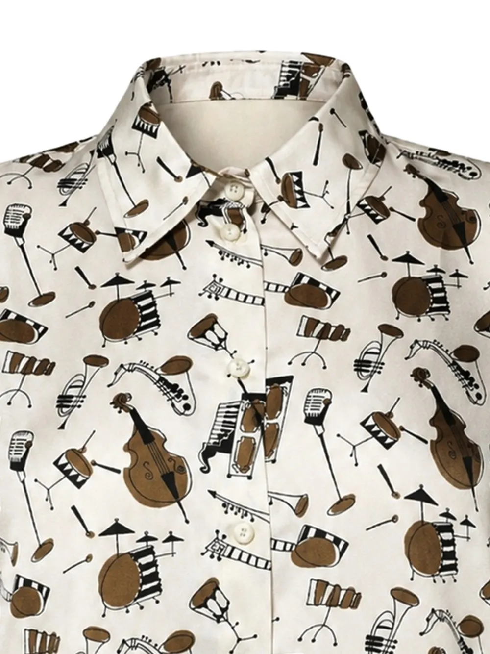 Dolce & Gabbana Overhemd met muziekinstrumentenprint Beige