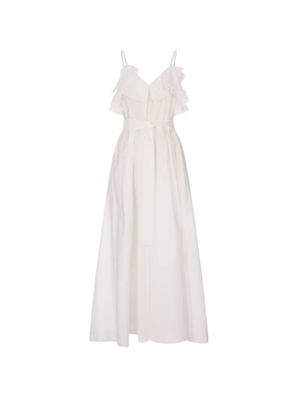 Parah ruffled belted maxi dress - Bianco
