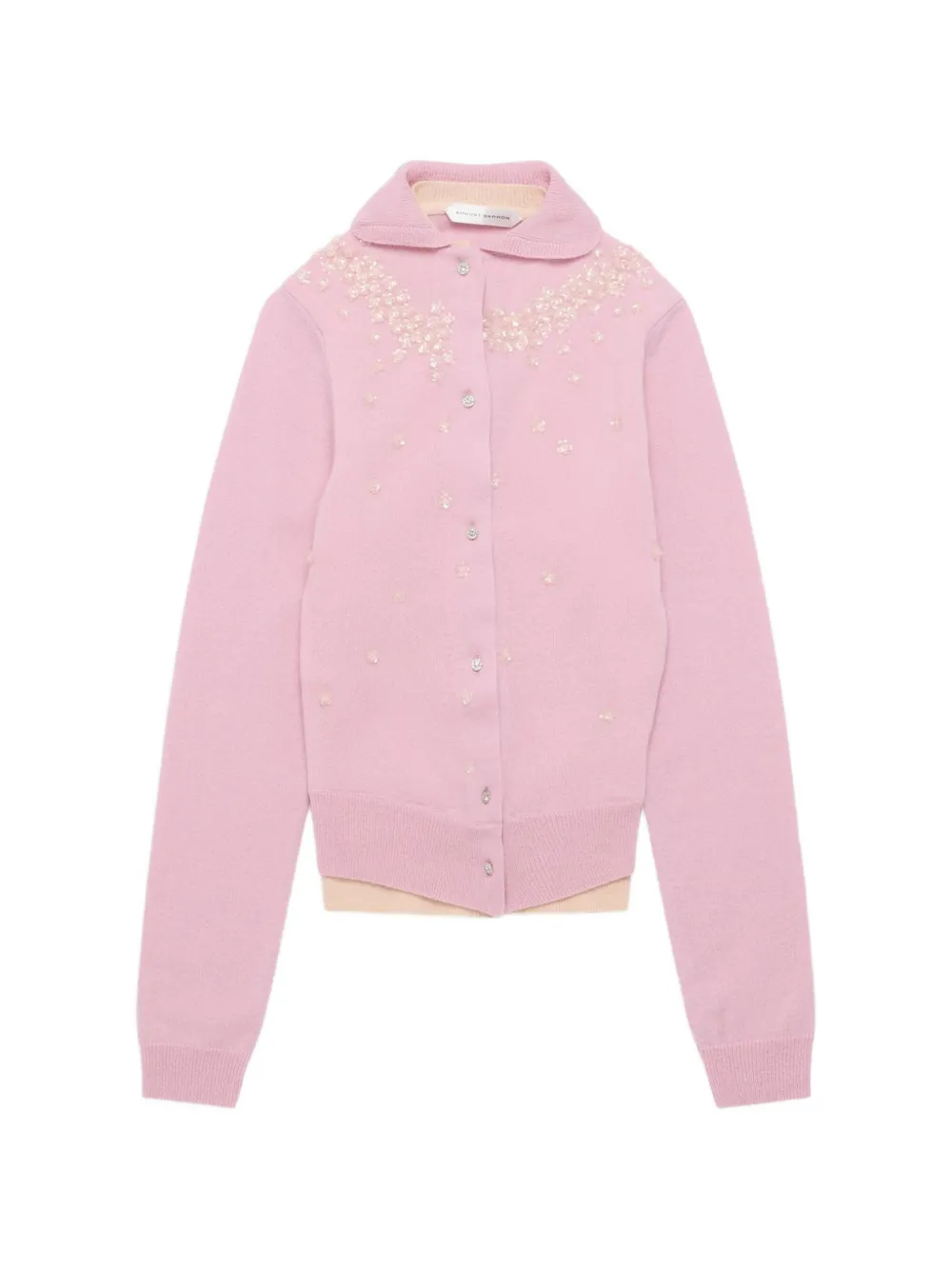 August Barron sequin-embellished layered cardigan - Rosa